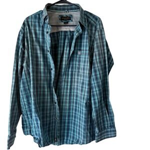 Ariat Pro Series Plaid Long Sleeve Button‎ Up Shirt Men's L Western Workwear